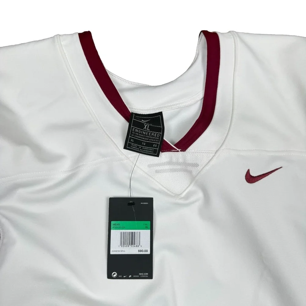 Nike Team Vapor Untouchable‎ Jersey Men's XL White Maroon Vented AO4800 NWT